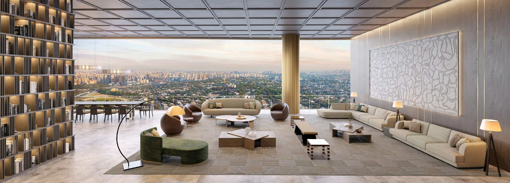 Perspectiva ilustrada: Living, torre Venezia
